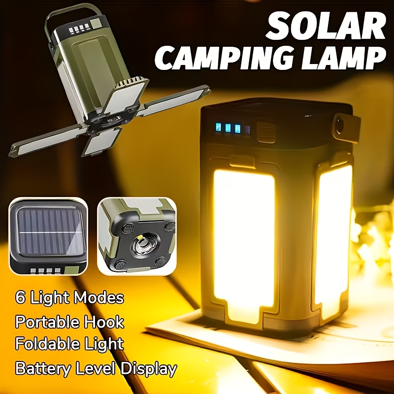 Outdoor Lighting For Camping - Lampada Solare Portatile da Campeggio, Ricarica