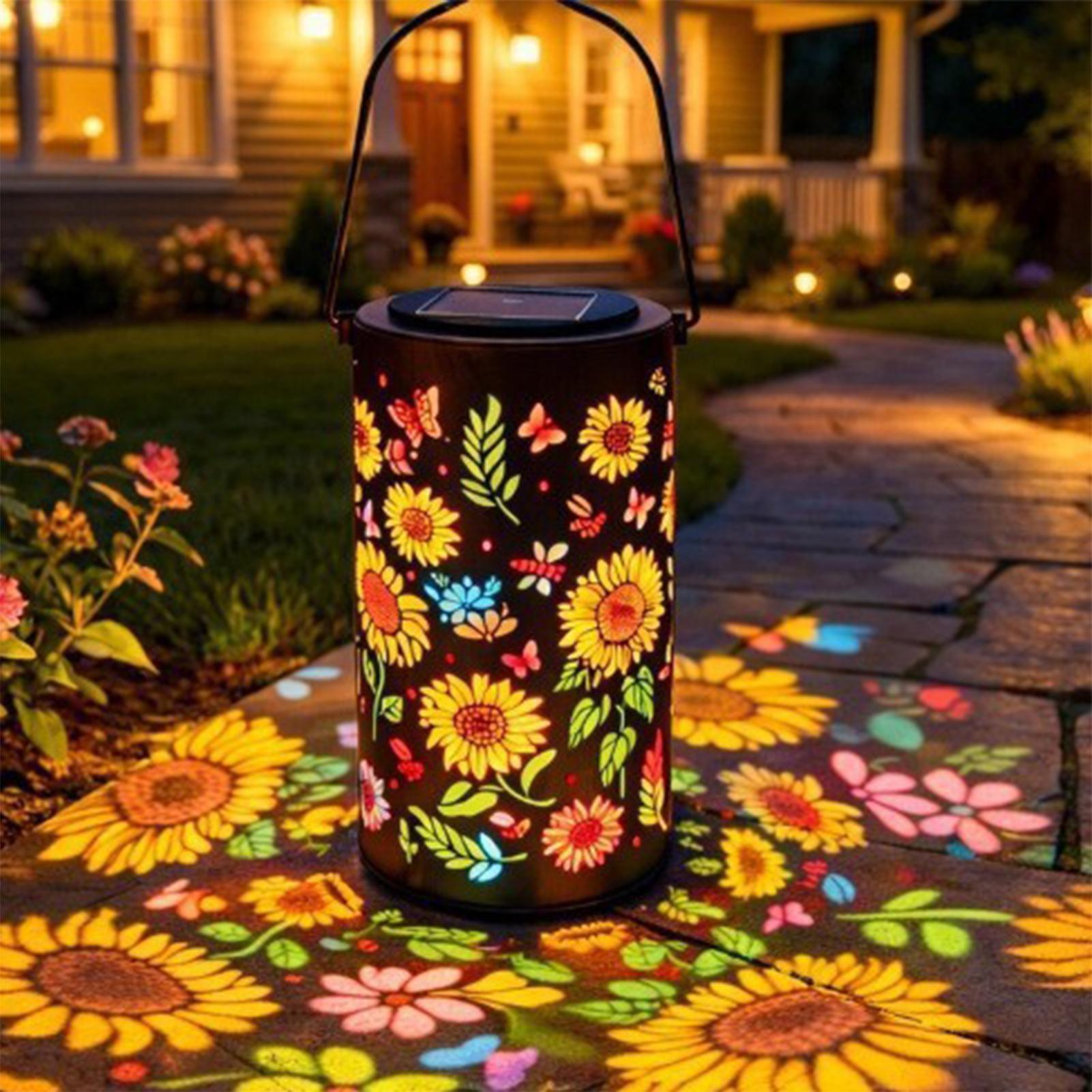 Outdoor Lighting Battery - Lanterna Solare a Forma di Girasole,