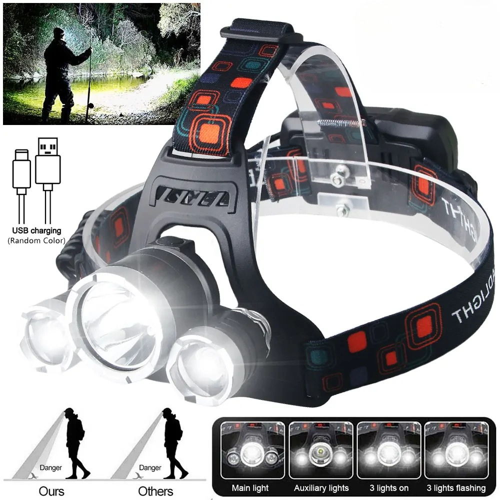 Outdoor Lighting Battery Operated - Torcia frontale a LED ad alta