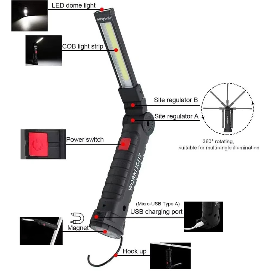 Torcia LED portatile con ganci - Outdoor Lighting For Camping recensione e prezzo